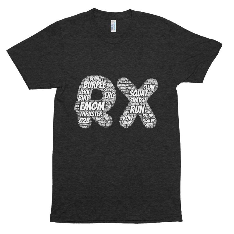 RX movement pattern word cloud original Crossfit premium athletic tri blend t-shirt workout apparel